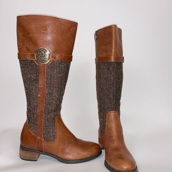 Etienne Aigner Womens Tweed/Leather Boots - Picture 9 of 13